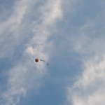 Model Rocket after Parachute Deployment